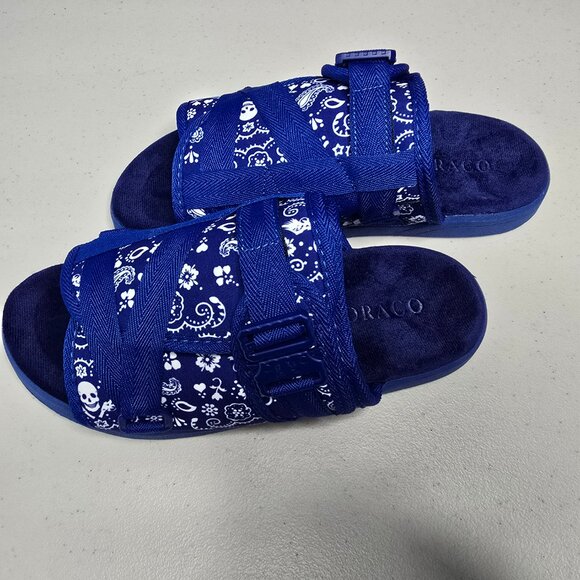 DRACO Slides Mens Shoes Size 10.5, 11, 11.5 Blue Sandals Bandana + Bag NEW main image 4